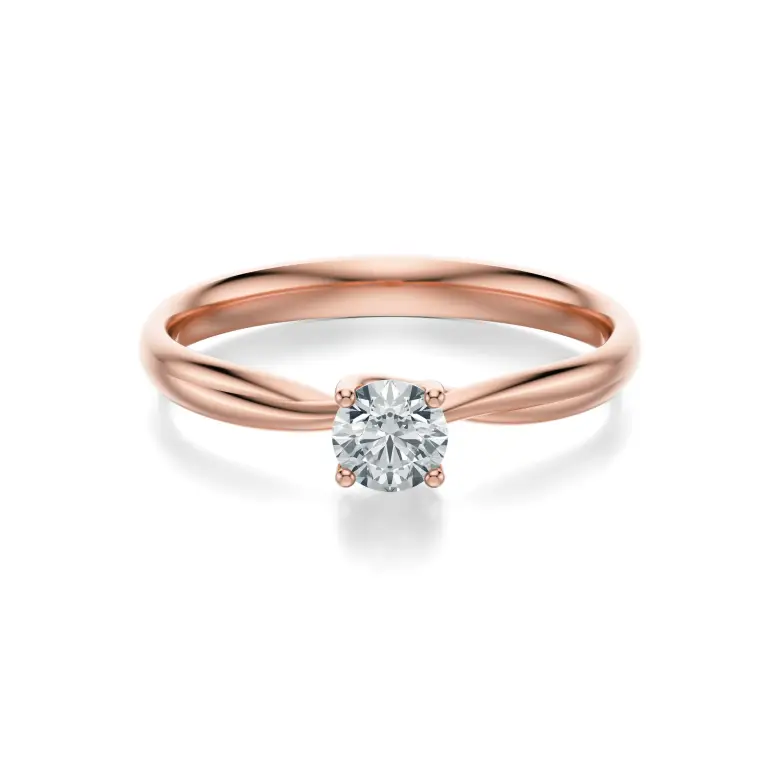 Pierścionek z diamentem różowe złoto